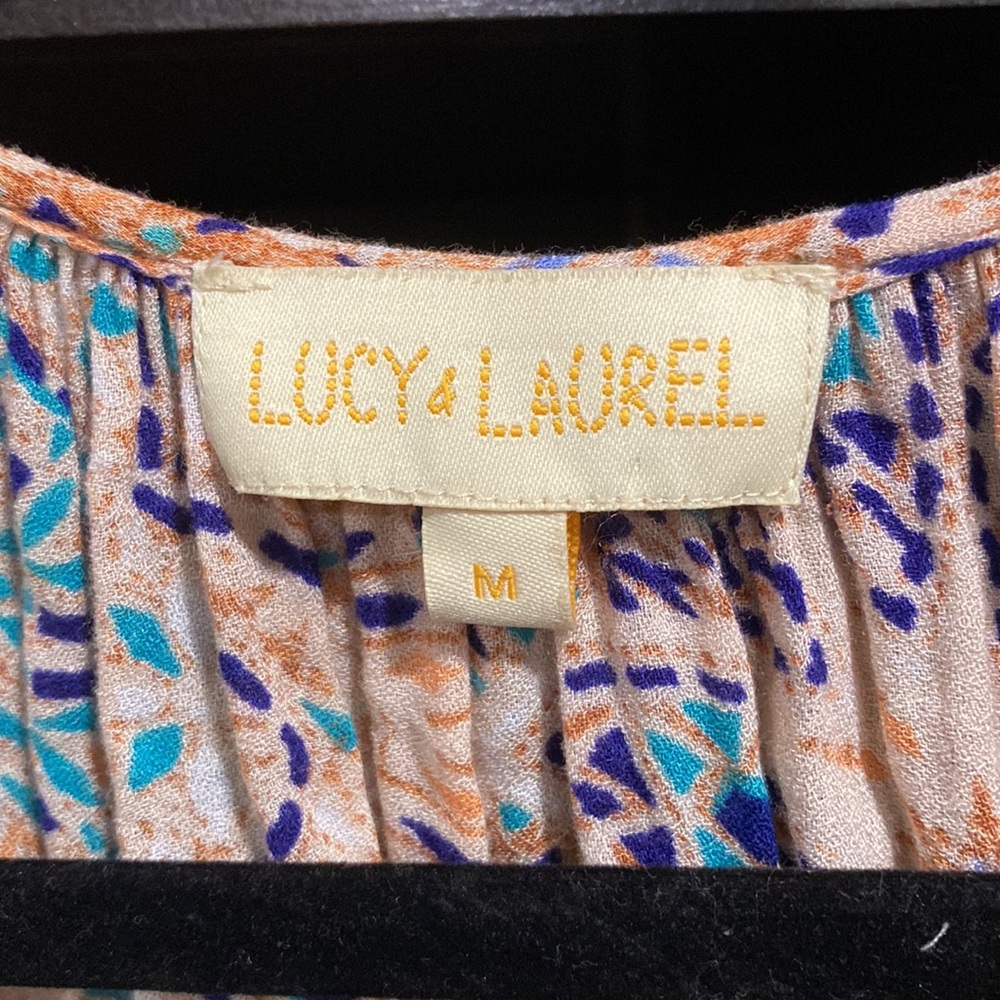 Lucy & Laurel Abstract Bohemian 3/4 Sleeve Blouse - image 6